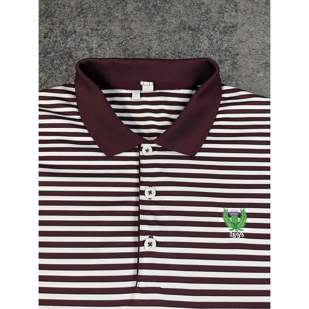 Adidas Performance Polo Shirt Mens Medium Maroon White Garden City Golf Club